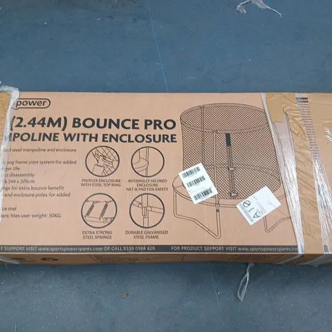 BOXED SPORTSPOWER 8FT BOUNCE PRO TRAMPOLINE BLUE - COLLECTION ONLY