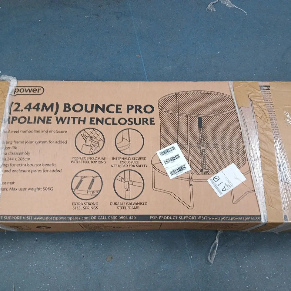 BOXED SPORTSPOWER 8FT BOUNCE PRO TRAMPOLINE BLUE - COLLECTION ONLY