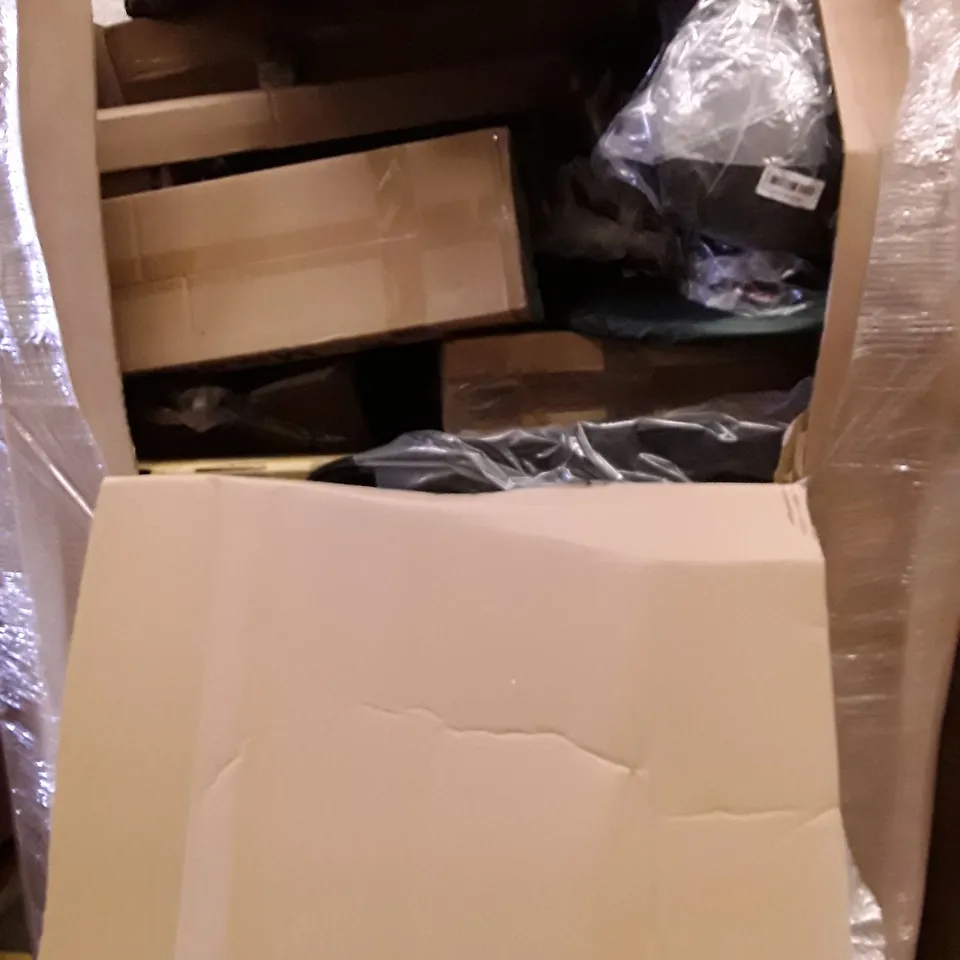 PALLET OF ASSORTED PRODUCTS TO INCLUDE; HOMIDEC STORAGE SHELF - BDDFOTO PHOTOGRAPHY STAND - GREY ROLLER BLIND ECT 