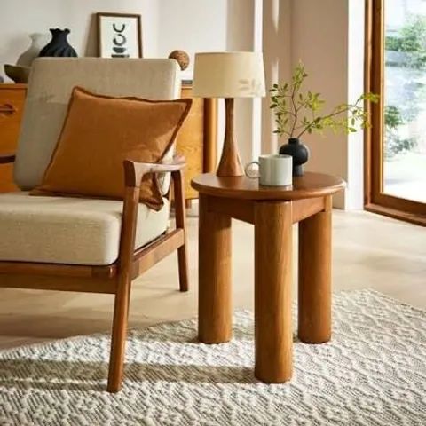 BOXED REEVA SIDE TABLE - MID SATIN OAK
