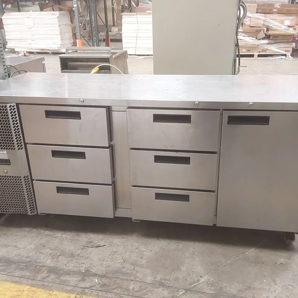 PRECISION HCU311 6 DRAWER, 1 DOOR BENCH FRIDGE
