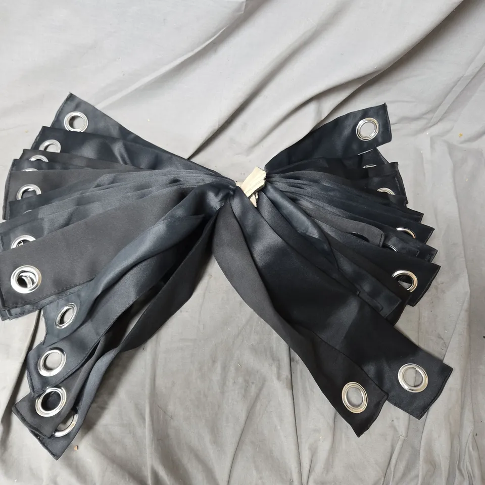 BLACK SATIN FABRIC STRAPS WITH METAL EYELETS – BULK AMOUNT