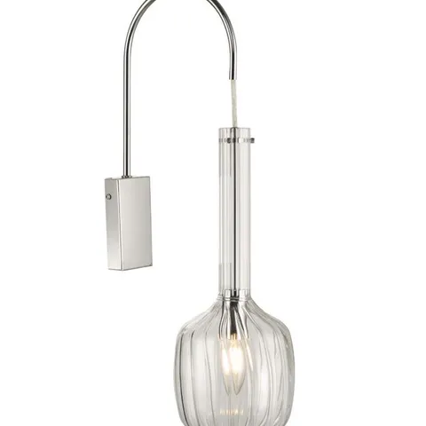 BOXED DAR LIGHTING KASHA 1 LIGHT WALL LIGHT CHROME CLEAR