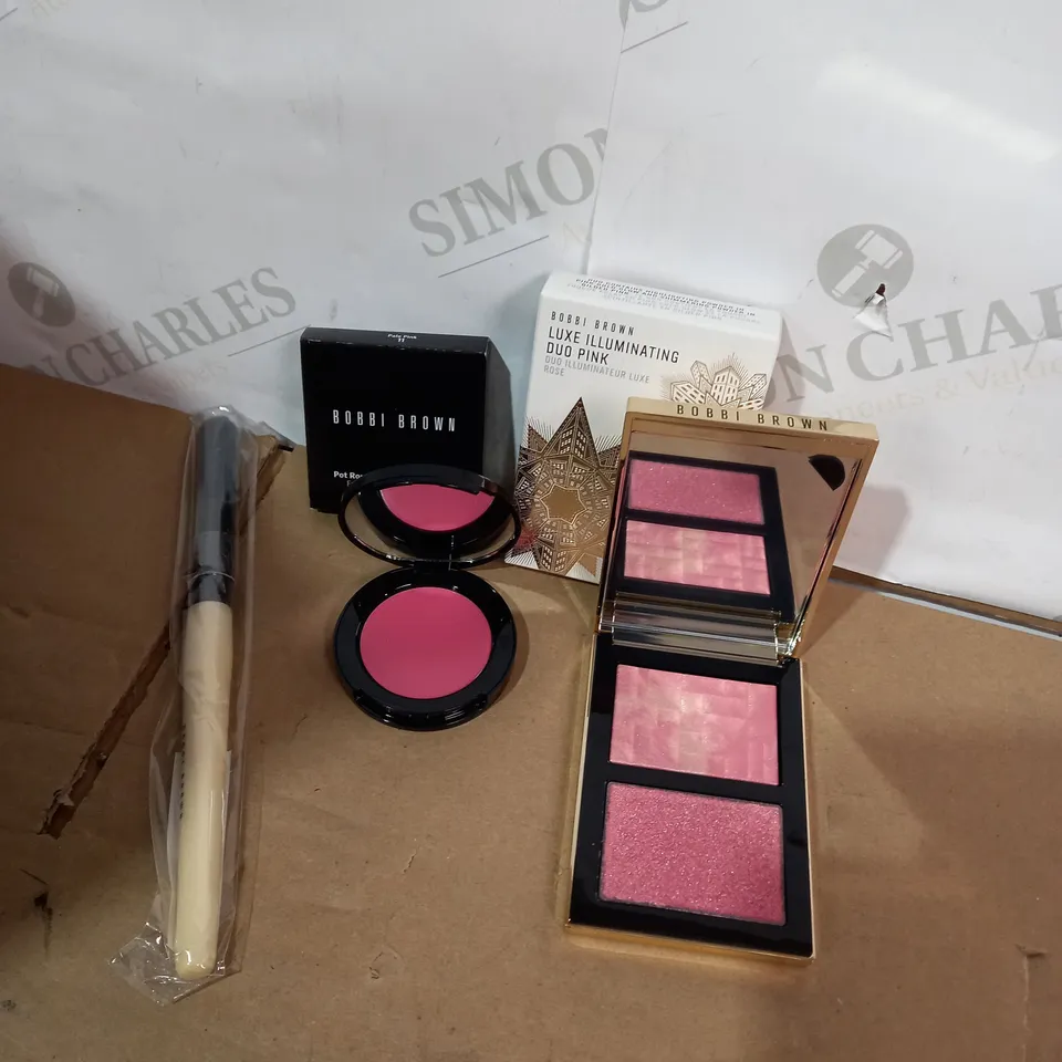 BOBBI BROWN SHEER POWDER BRUSH, POT ROUGE AND HIGHLIGHTING POWDER	