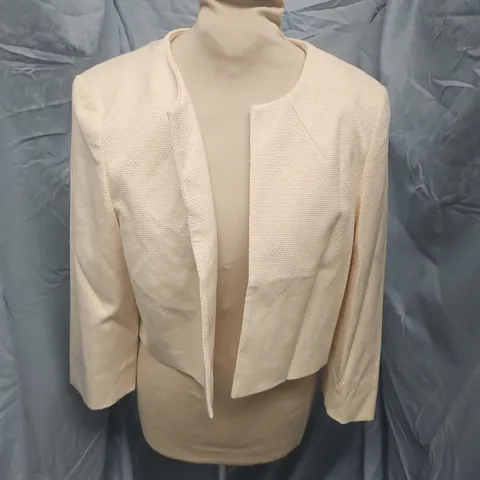 HOBBS LONDON CREAM TEXTURED JACKET – UK 14 
