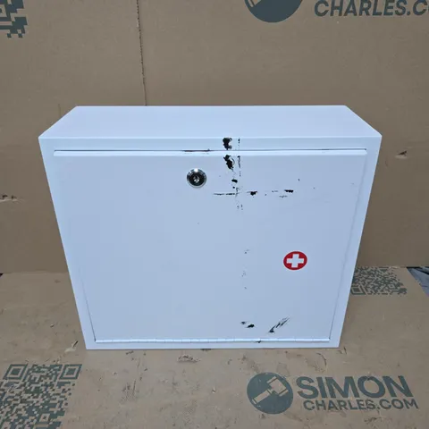 WHITE WALL-MOUNTED MEDICINE CABINET