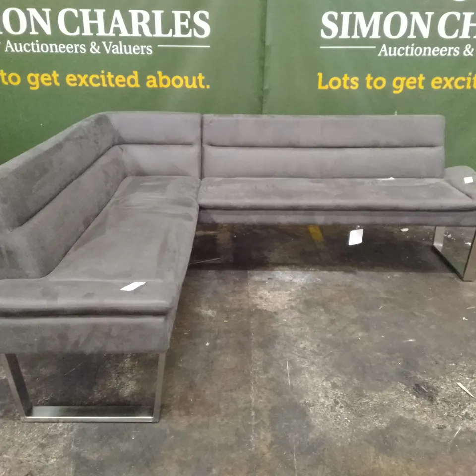 CORNER BENCH (2 PARTS) - GREY FABRIC 