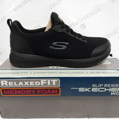 SKETCHERS SQUAD WORK SLIP RESISTANT TRAINERS BLACK SIZE 5