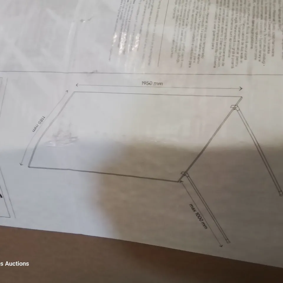 BOXED GOODHOME BELOYA WALK IN SHOWER PANEL CLEAR 1950 × 1185mm