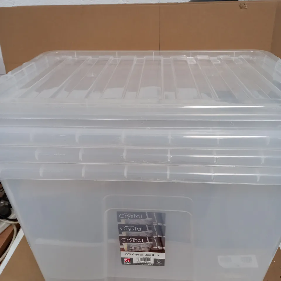 LOT OF 3 WHAM CRYSTAL PLASTIC STORAGE BOXES 