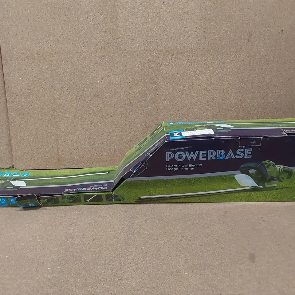 BOXED POWERBASE 66cm 710W ELECTRIC HEDGE TRIMMER 