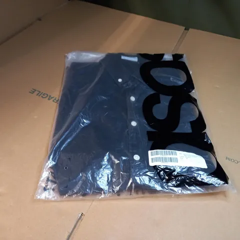 PACKAGED ASOS BLACK STRETCH SLIM DENIM SHIRT - MEDIUM