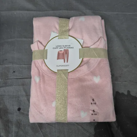 Girls' Supersoft Pink Fleece Pyjama Set – UK Small (8-10)