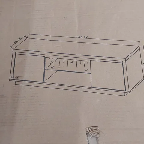 BOXED GFW POLAR HIGH GLOSS LED LARGE TV UNIT - WHITE (1 BOX)