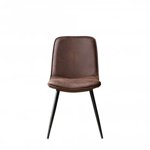 BOXED PAIR OF GALLERY INTERIORS HINKS CHAIRS - BROWN