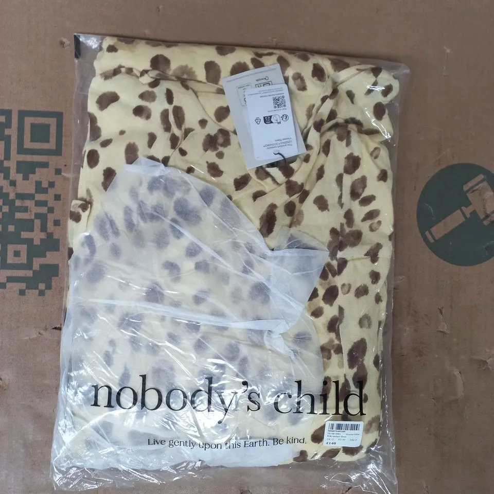 BAGGED NOBODY'S CHILD KIKI MIDAXI DRESS IN YELLOW SIZE UK 12