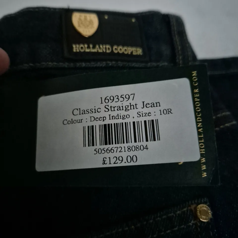 HOLLAND COOPER CLASSIC STRAIGHT JEANS – UK 10 (10R), DEEP INDIGO
