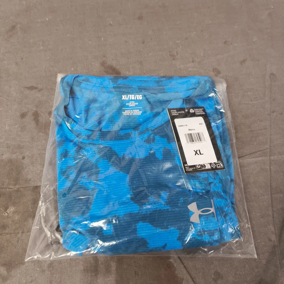 UNDER ARMOUR MEN'S T-SHIRT – BLUE CAMOUFLAGE, SIZE XL