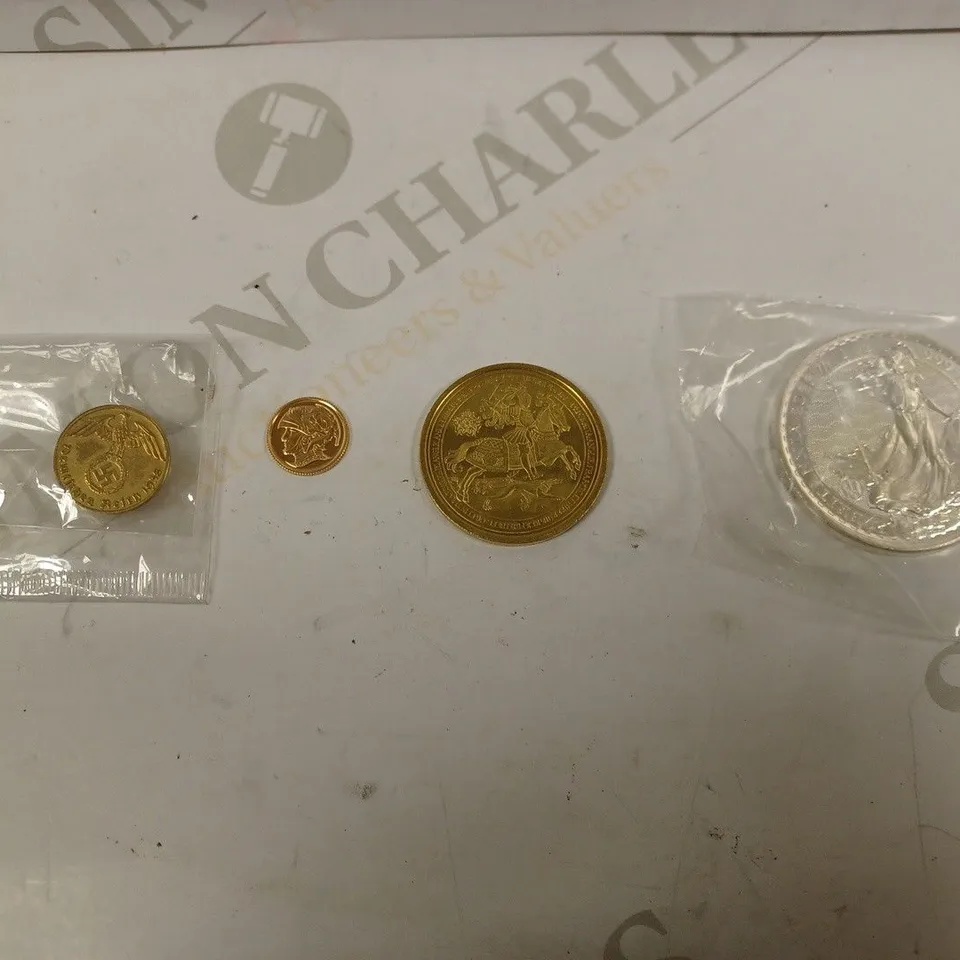 BOX TO CONTAIN APPROX. 9 X ASSORTED HISTORICAL & COLLECTABLE COINS. DESIGNS AND CURRENCIES VARY