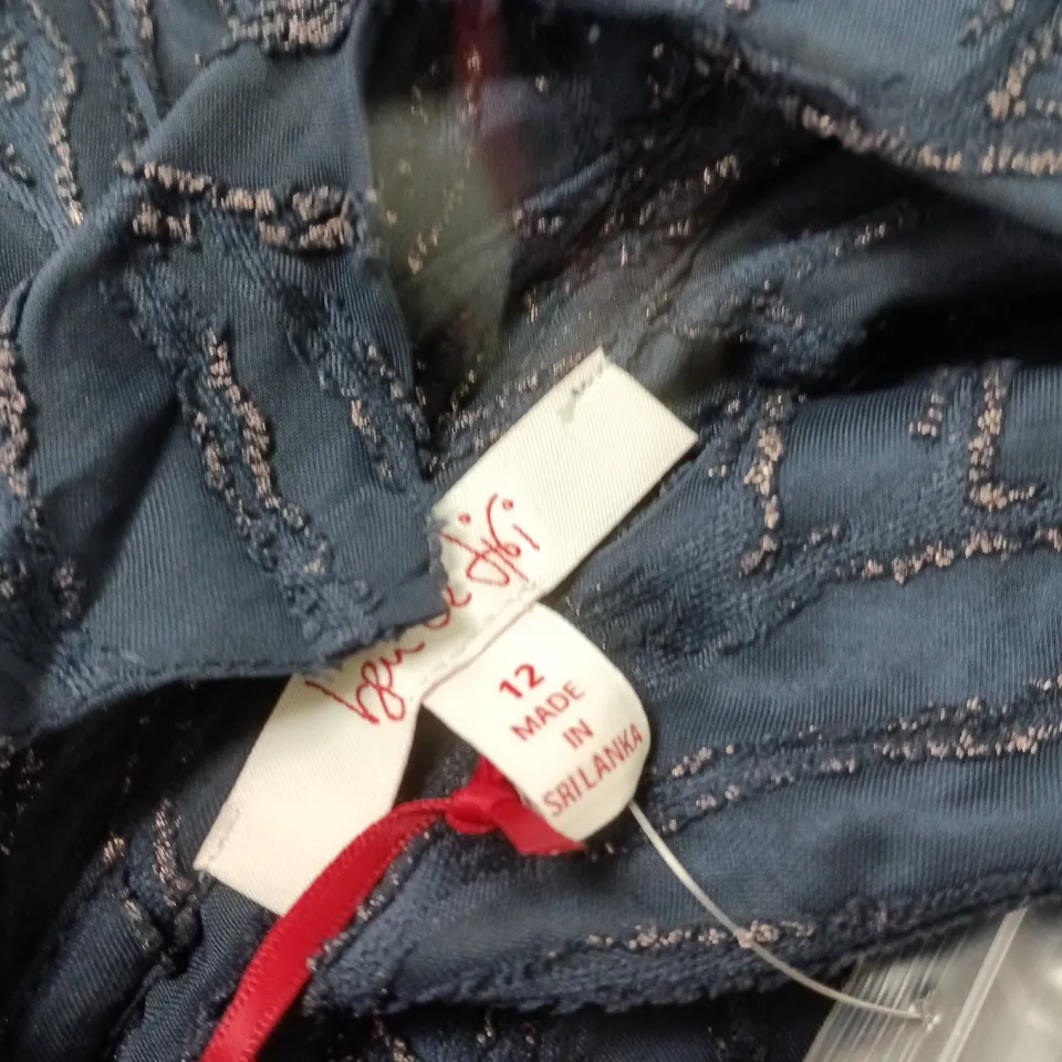 WOMEN'S NAVY LACE TOP – UK 12