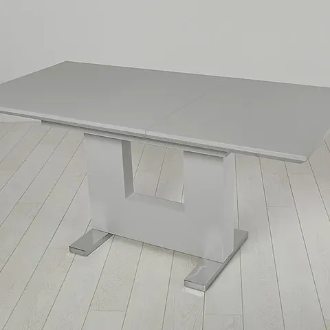 BOXED DESIGNER FLORENCE HIGH GLOSS GREY EXTENDING DINING TABLE 120-160cm (2 BOXES)