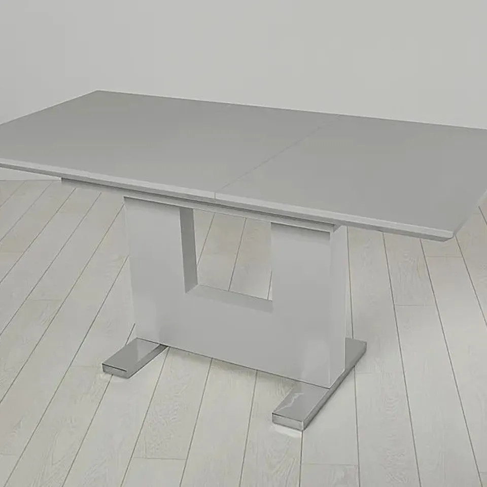 BOXED DESIGNER FLORENCE HIGH GLOSS GREY EXTENDING DINING TABLE 120-160cm  (2 BOXES)