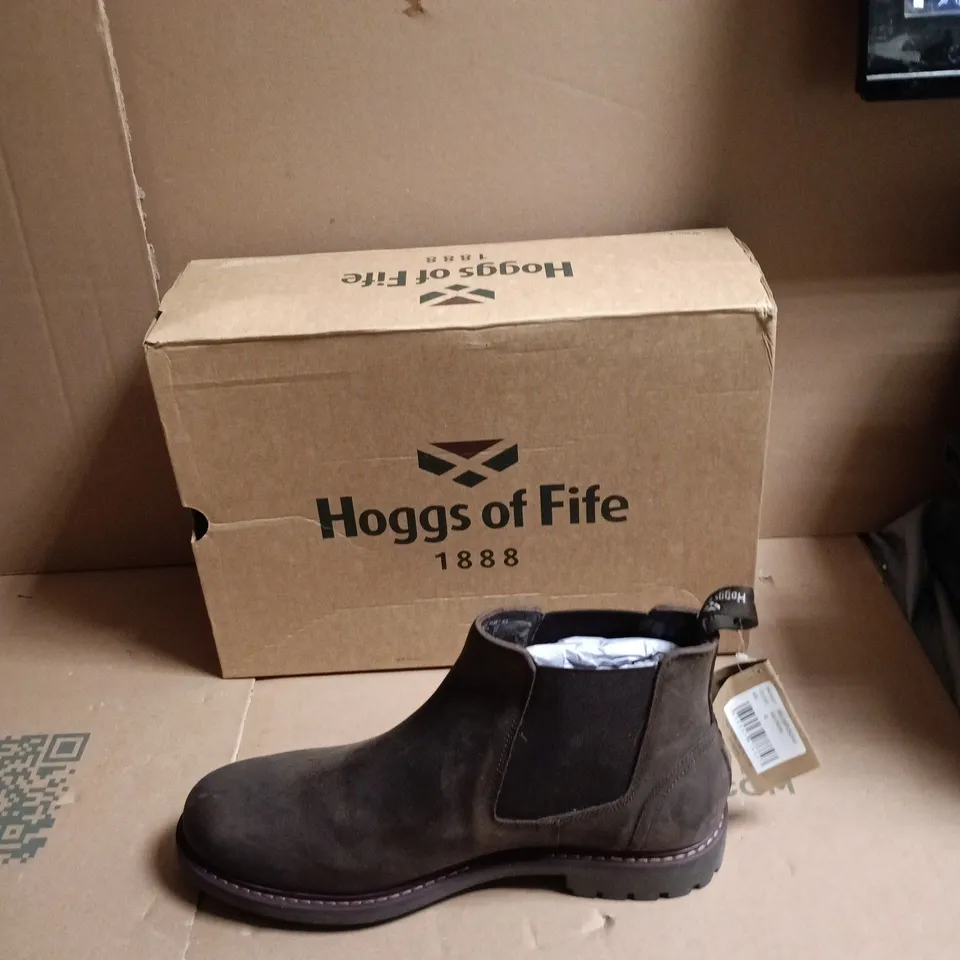 HOGGS OF FIFE LEATHER CHELSEA BOOT – MEN'S BROWN - EUR SIZE 43 