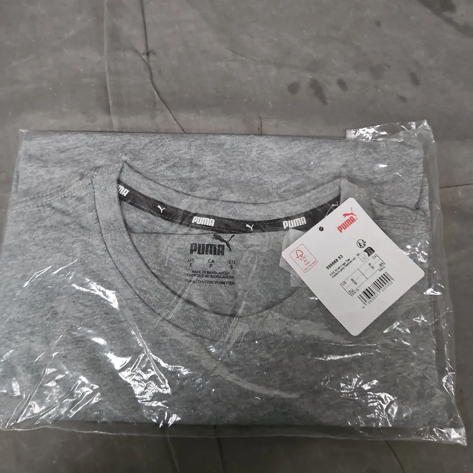 PUMA ESS SMALL LOGO TEE – MEDIUM GREY HEATHER, UK S (US S / EU S)