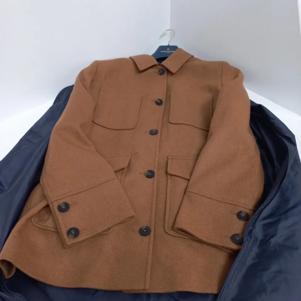 FAIRFAX & FAVOR THE CALLIE RELAXED WOOL JACKET – TAN, UK 16
