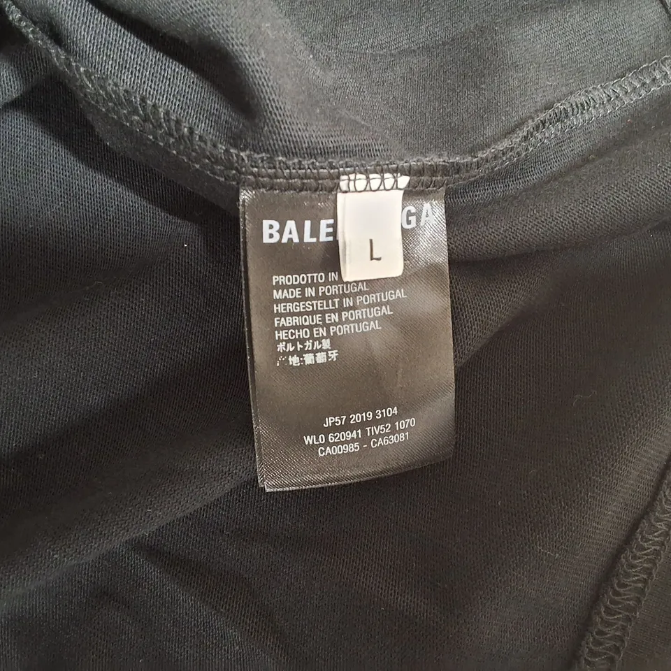 BALENCIAGA BLACK CREW T-SHIRT - L