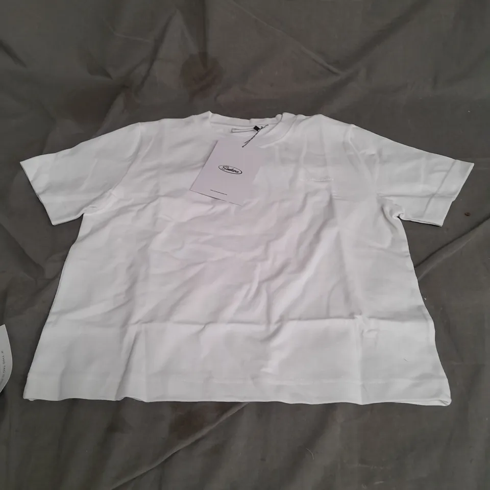 SISTERSANDSEEKERS TRADEMARK SHRUNKEN TEE IN WHITE SIZE XS
