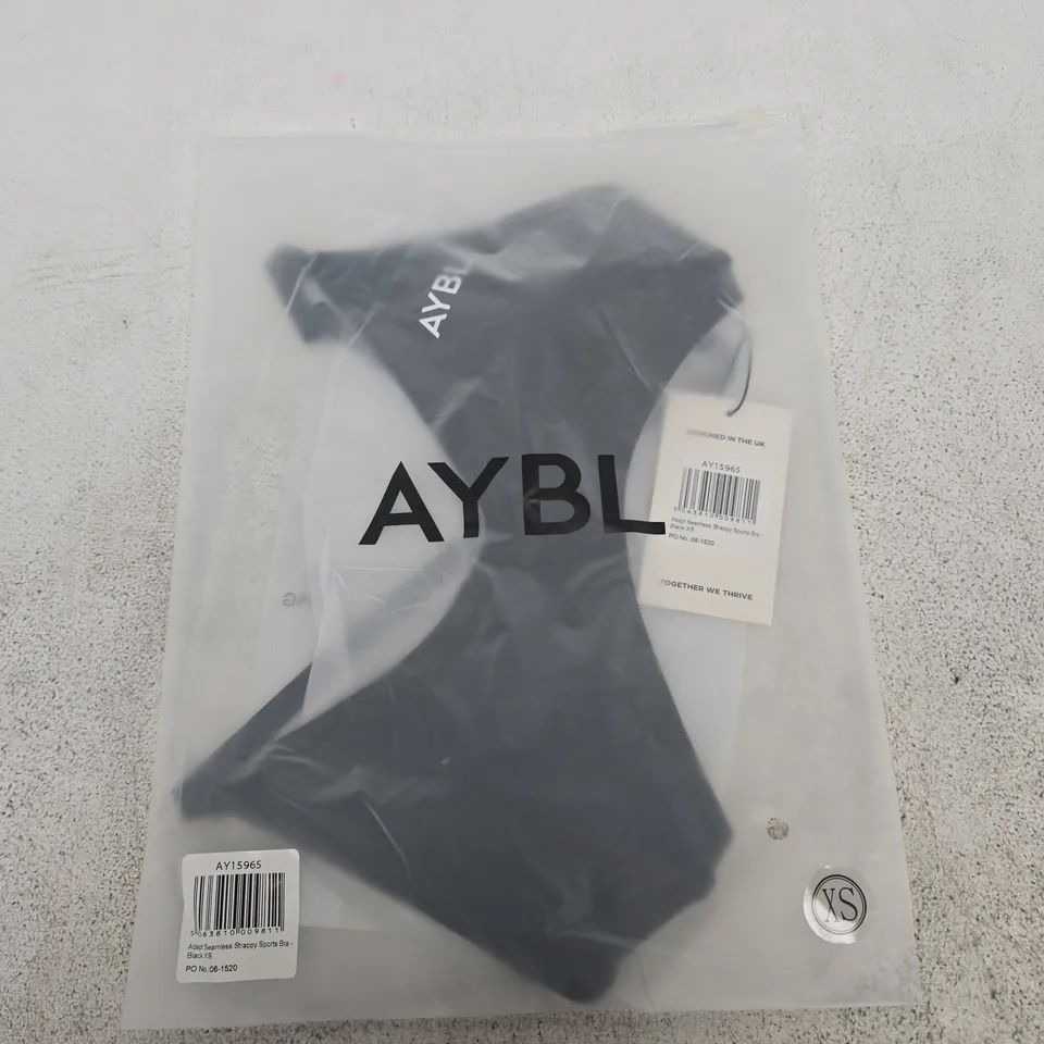 ABAGGED YBL ADAPT SEAMLESS STRAPPY SPORTS BRA – BLACK, XS
