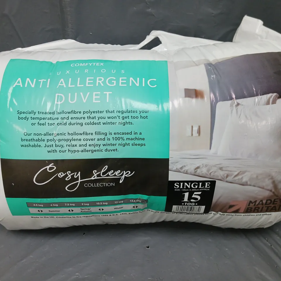SEALED COMFYTEX ANTI ALLERGIC DUVET 15 TOG - SINGLE