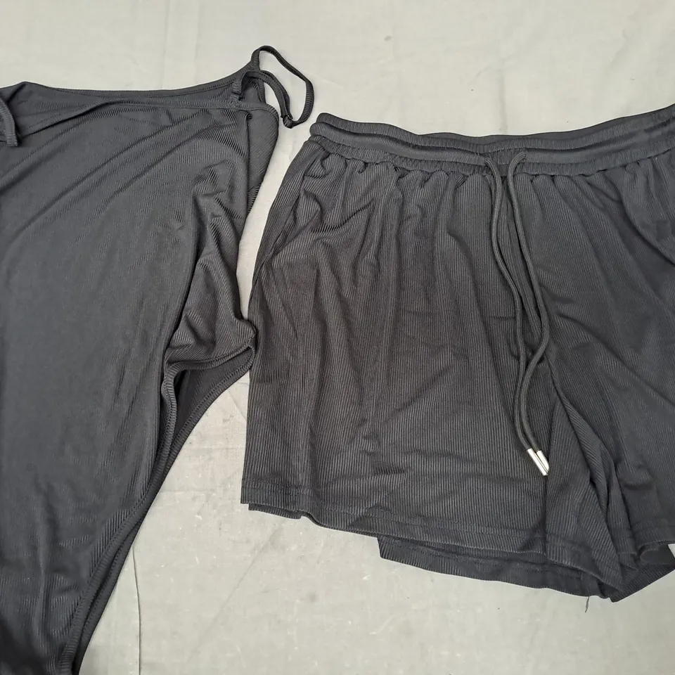 YOZY BODYSUIT AND SHORTS SET IN BLACK SIZE XL