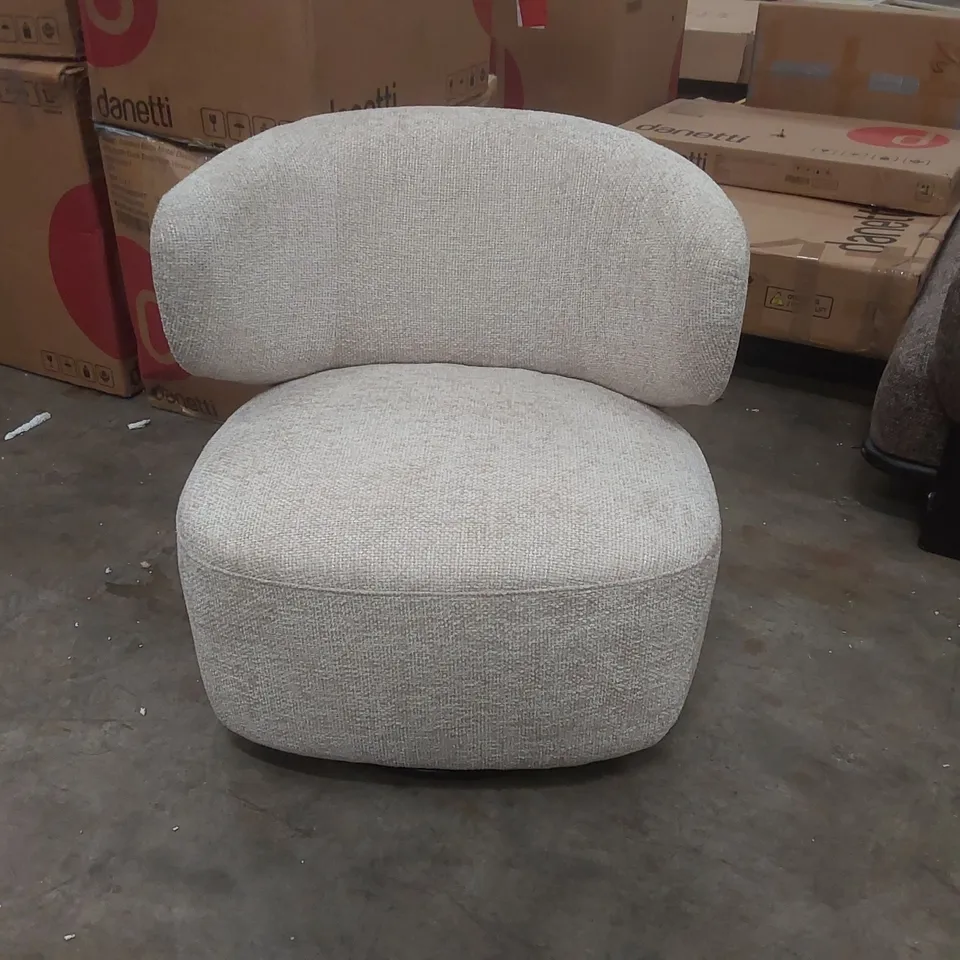 DANETTI LANDON NATURAL FABRIC SWIVEL ACCENT CHAIR