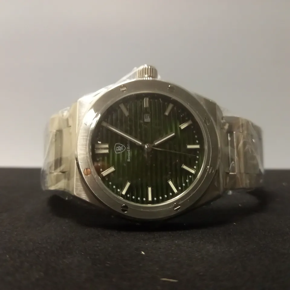 MENS BERNARD REINHARDT WATCH – GREEN DIAL – 316 STAINLESS STEEL CASE & STRAP – SWISS MOVEMENT – SAPPHIRE CRYSTAL - 5 ATM WATER RESISTANT