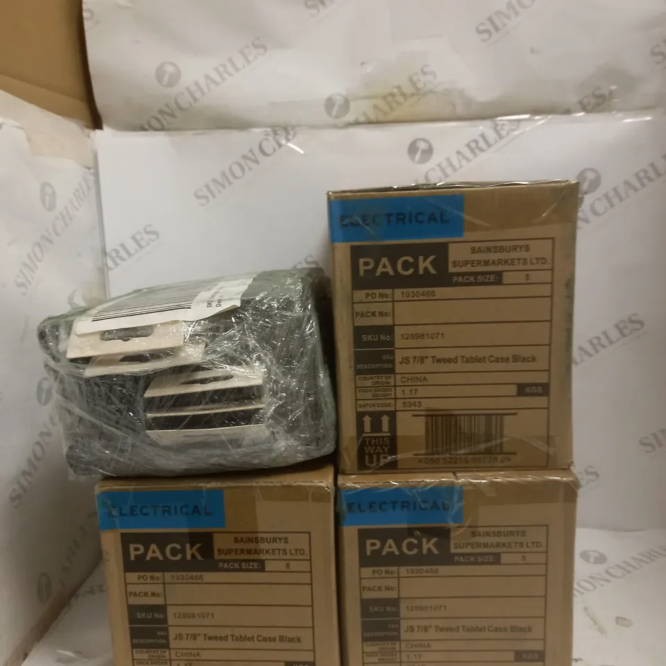 20 X JS TWEED TABLET CASES IN BLACK FOR 7/8" TABLETS