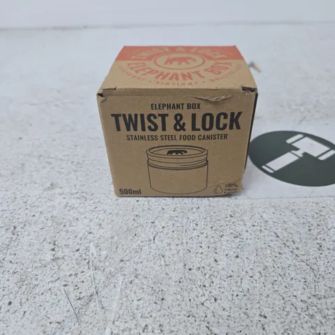 ELEPHANT BOX TWIST & LOCK STAINLESS STEEL FOOD CANISTER – 500ML