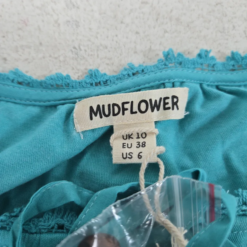MUDFLOWER TURQUOISE BLOUSE – UK 10 (EU 38, US 6) WOMEN'S TOP