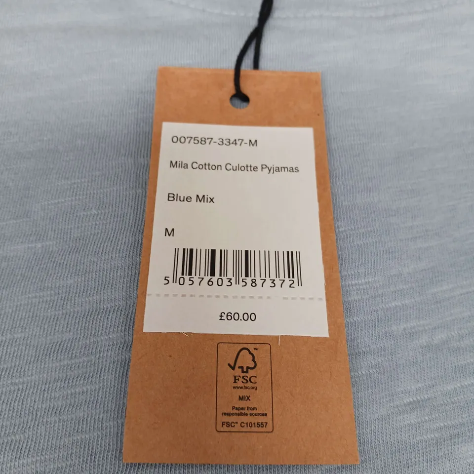 HUSH MILA COTTON CULOTTE PYJAMA SET - SIZE M