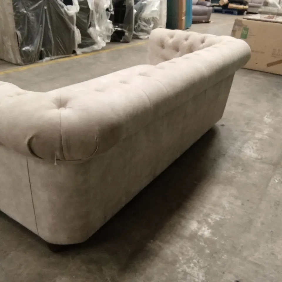 CHESTER LEATHER LOOK 3 SEATER SOFA - PEBBLE RRP £999
