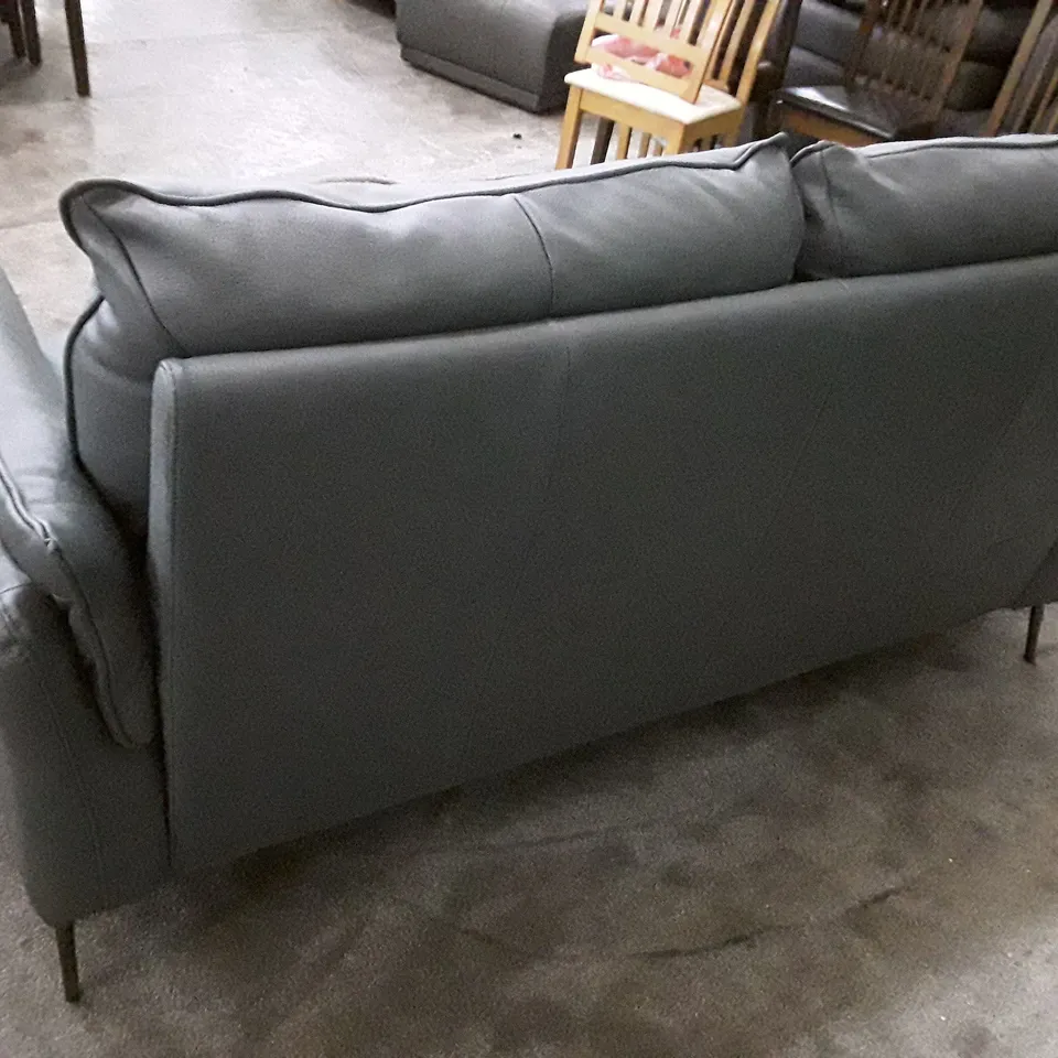 QUALITY ITALIAN DESIGNER ARDA LOVESEAT - BLUE LEATHER