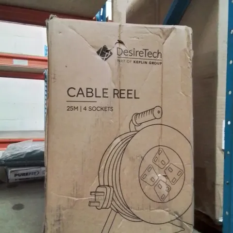 BOXED DESIRETECH 25M CABLE REEL WITH 4 SOCKETS