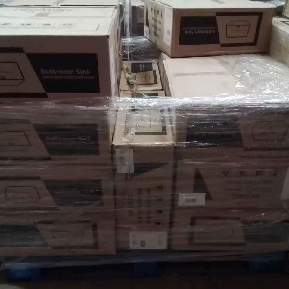 PALLET CONTAINING APPROXIMATELY 17 DEERVALLEY BATHROOM SINK BASINS
