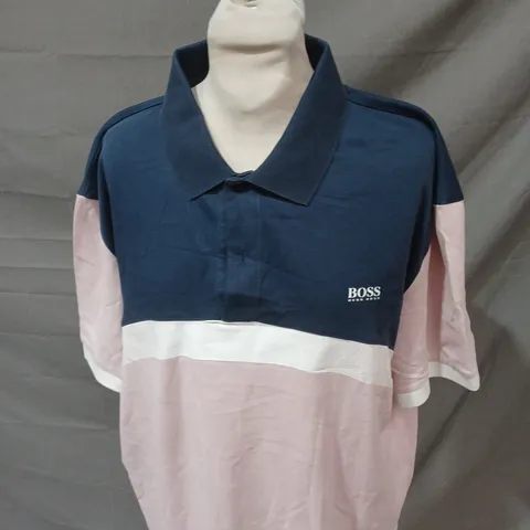 HUGO BOSS COLOUR BLOCK POLO SHIRT SIZE 3XL