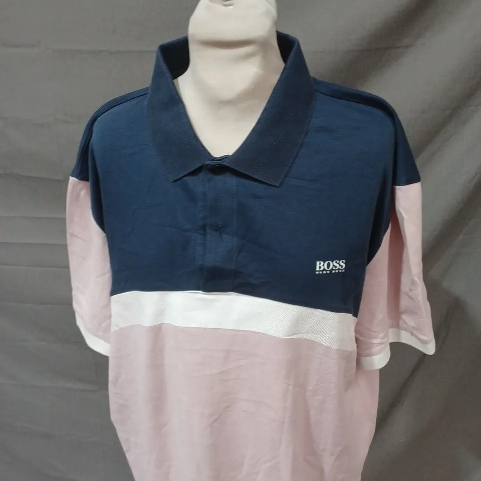 HUGO BOSS COLOUR BLOCK POLO SHIRT SIZE 3XL