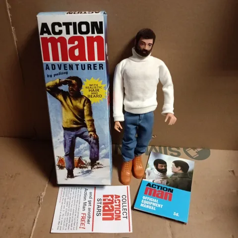 ACTION MAN ADVENTURER FIGURE WITH ORIGINAL BOX AND MANUALS (12-INCH VINTAGE TOY)