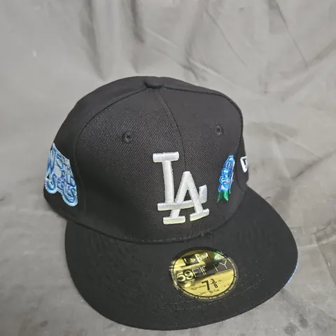 NEW ERA DODGERS WORLD SERIES COOPERSTOWN CAP - BLACK, LA LOGO, SIZE 7 5/8