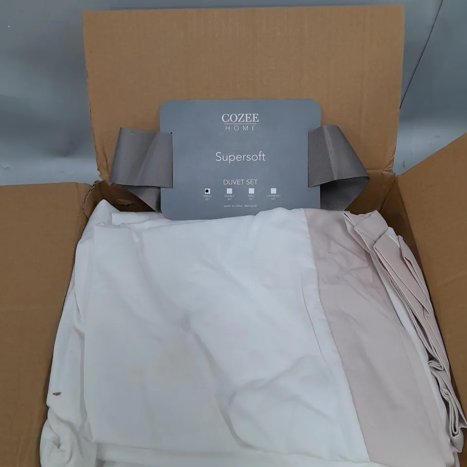 SUPERSOFT BY COZEE HOME 4 PIECE DUVET SET IN PINK - SINGLE SIZE