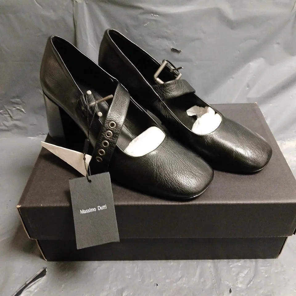 BOXED PAIR OF MASSIMO DUTTI HIGH HEEL BUCKLE STRAP SHOES - 4